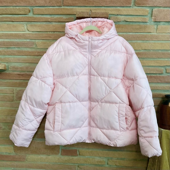 ASOS Jackets & Blazers - ASOS Design Pale Pink Puffer Jacket Large